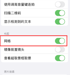 宁河苹果手机维修网点分享iPhone如何开启九宫格构图功能 