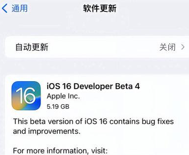 宁河苹果手机维修分享iOS16 Beta4 更新内容及升级建议 